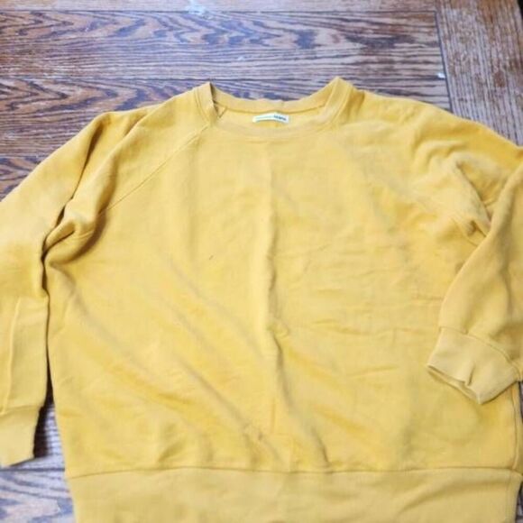 Reformation Rio Sweatshirt Ochre Mustard Yellow Fleece Athleisure SZ M - Picture 1 of 5